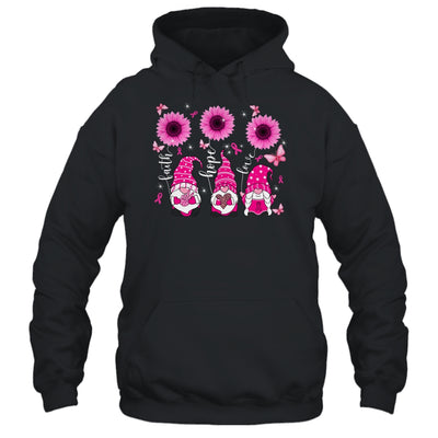 Faith Hope Love Gnome Ribbon Breast Cancer Awareness Flower T-Shirt & Hoodie | Teecentury.com