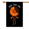 Faith Hope Love Leukemia Cancer Awareness Flag Daisy Flower Orange Ribbon Flag | Teecentury.com