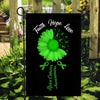 Faith Hope Love Liver Cancer Awareness Flag Daisy Flower Green Ribbon Flag | Teecentury.com
