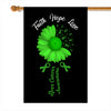 Faith Hope Love Liver Cancer Awareness Flag Daisy Flower Green Ribbon Flag | Teecentury.com