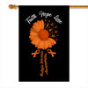 Faith Hope Love Multiple Sclerosis Awareness Flag Daisy Flower Orange Ribbon Flag | Teecentury.com