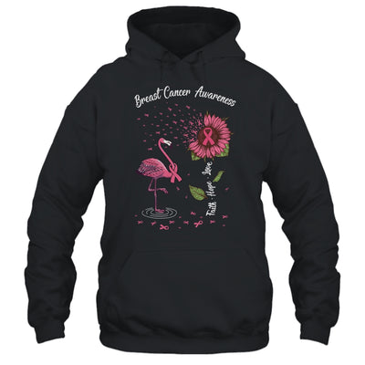 Faith Hope Love Pink Flamingo Ribbon Breast Cancer Awareness T-Shirt & Hoodie | Teecentury.com