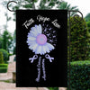 Faith Hope Love Stomach Cancer Awareness Flag Daisy Flower Periwinkle Ribbon Flag | Teecentury.com