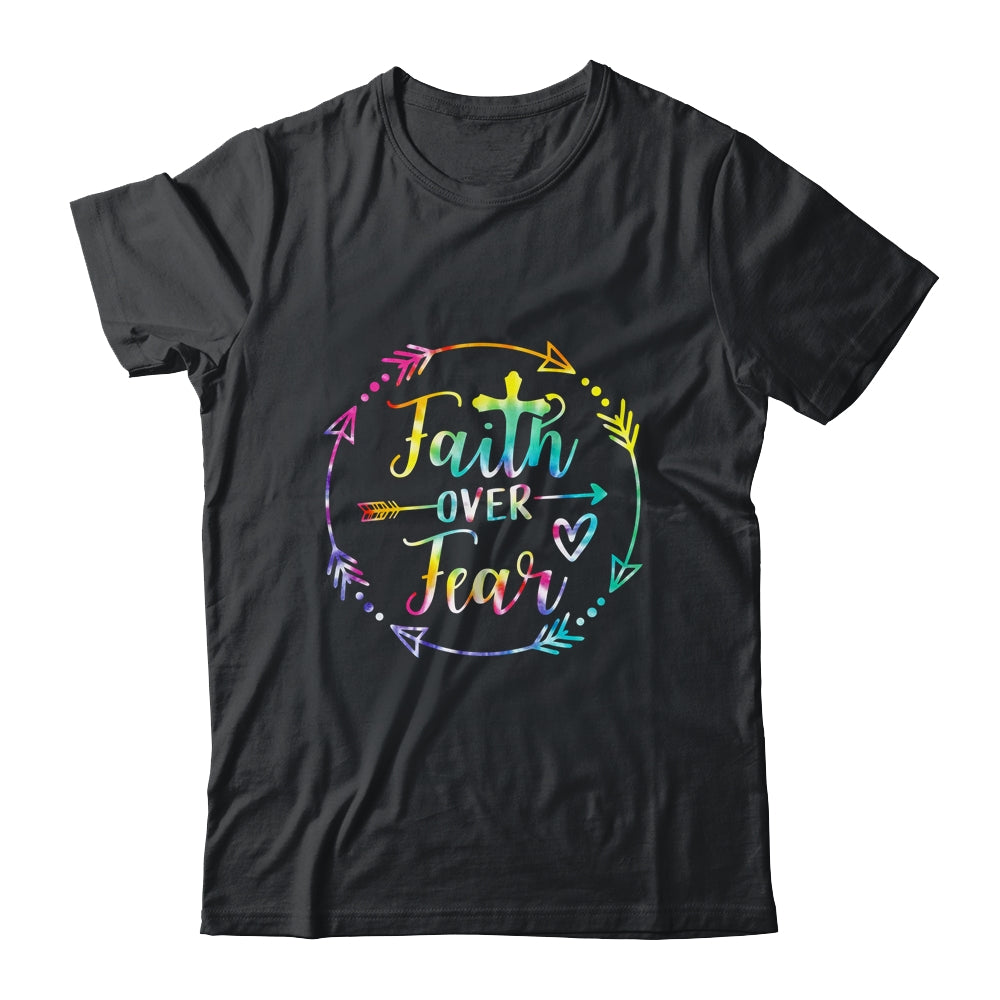 Faith Over Fear Arrow Cute Lettering Inspirational Christian Shirt & Hoodie | teecentury