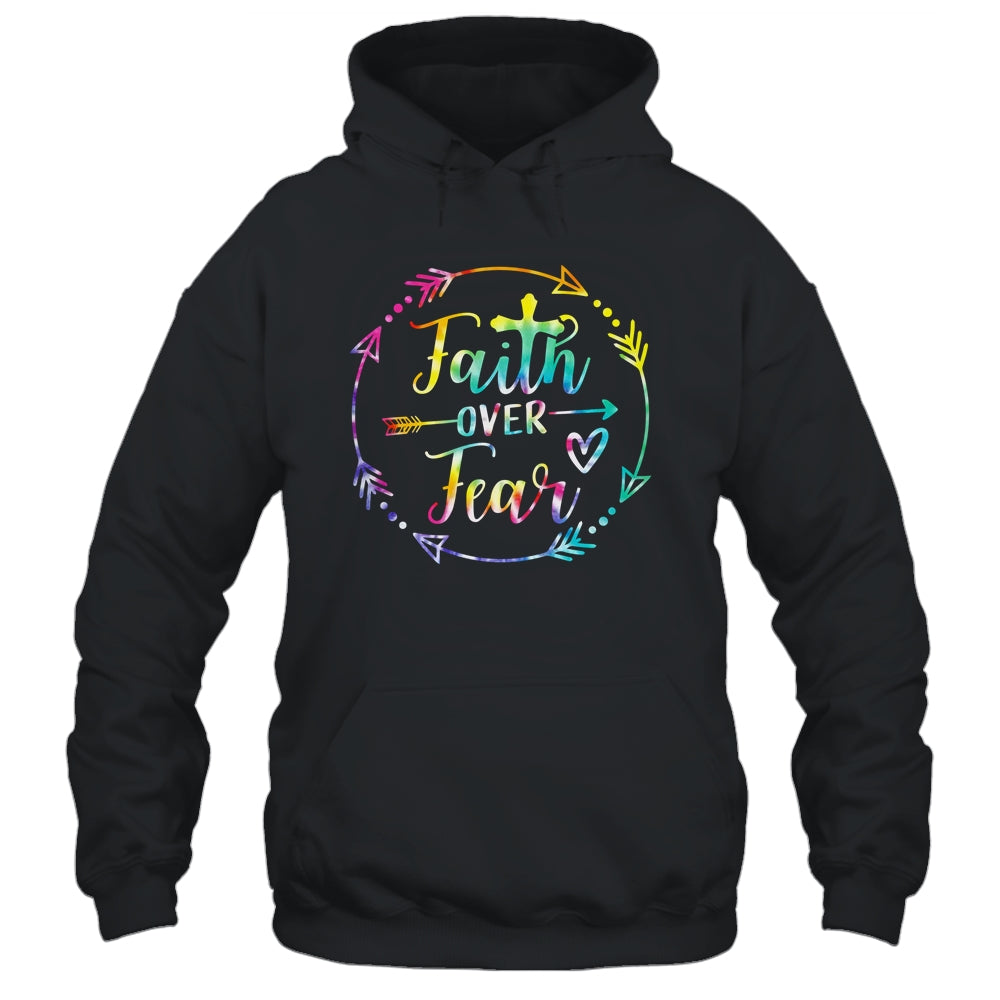 Faith Over Fear Arrow Cute Lettering Inspirational Christian Shirt & Hoodie | teecentury