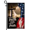 Faith Over Fear Jesus Christian Cross American Flag Flag | Teecentury.com