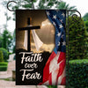 Faith Over Fear Jesus Christian Cross American Flag Flag | Teecentury.com