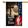 Faith Over Fear Jesus Christian Cross American Flag Flag | Teecentury.com
