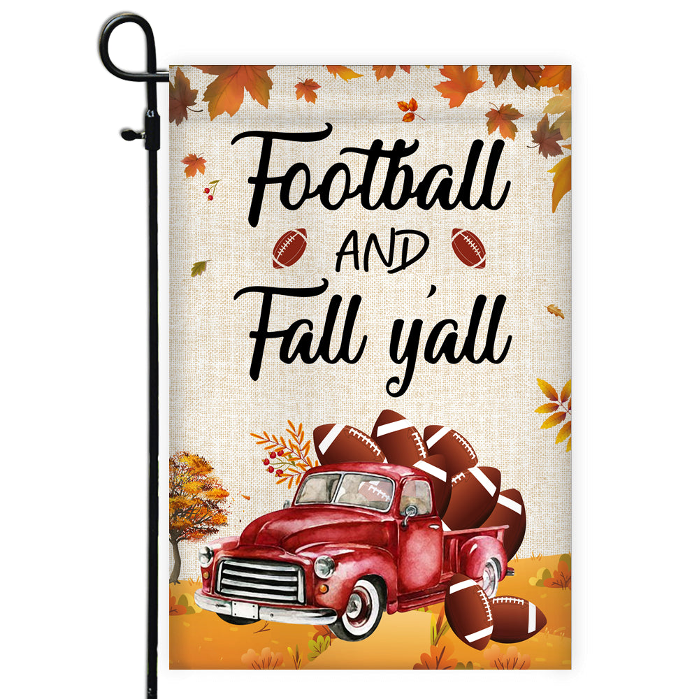 Fall Car Pumpkin Flag Football Flag Autumn Leaves Flag | Teecentury.com