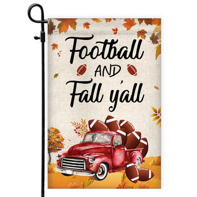 Fall Car Pumpkin Flag Football Flag Autumn Leaves Flag | Teecentury.com