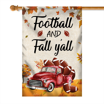 Fall Car Pumpkin Flag Football Flag Autumn Leaves Flag | Teecentury.com