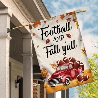 Fall Car Pumpkin Flag Football Flag Autumn Leaves Flag | Teecentury.com