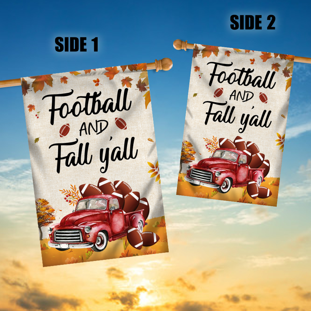 Fall Car Pumpkin Flag Football Flag Autumn Leaves Flag | Teecentury.com