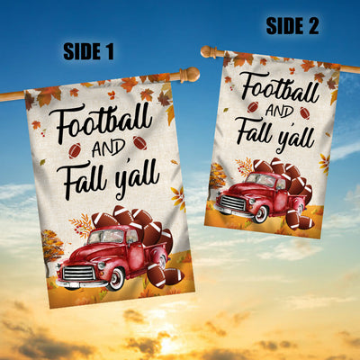 Fall Car Pumpkin Flag Football Flag Autumn Leaves Flag | Teecentury.com
