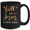 Fall For Jesus He Never Leaves Christian Faith Jesus Lover Mug Coffee Mug | Teecentury.com