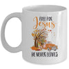 Fall For Jesus He Never Leaves Thanksgiving Pumpkin Truck Mug Coffee Mug | Teecentury.com