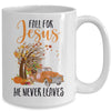 Fall For Jesus He Never Leaves Thanksgiving Pumpkin Truck Mug Coffee Mug | Teecentury.com