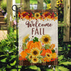 Fall Garden Flag Welcome Autumn Pumpkin Sunflowers for Farmhouse Lawn Flag | Teecentury.com