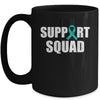 Family Ovarian Cancer Awareness Teal Ribbon Support Squad Mug Coffee Mug | Teecentury.com