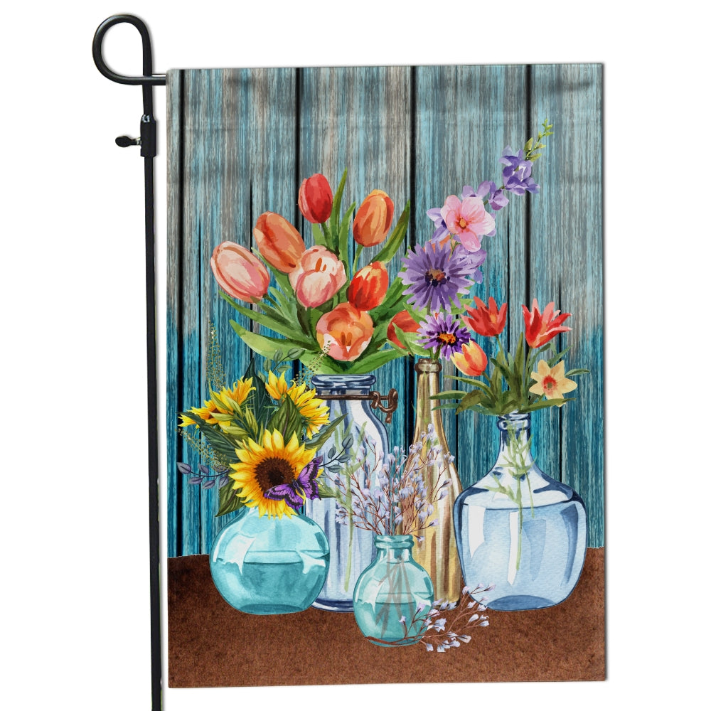 Farm Fresh Flowers Flag Spring Summer Home Wood Flag | Teecentury.com