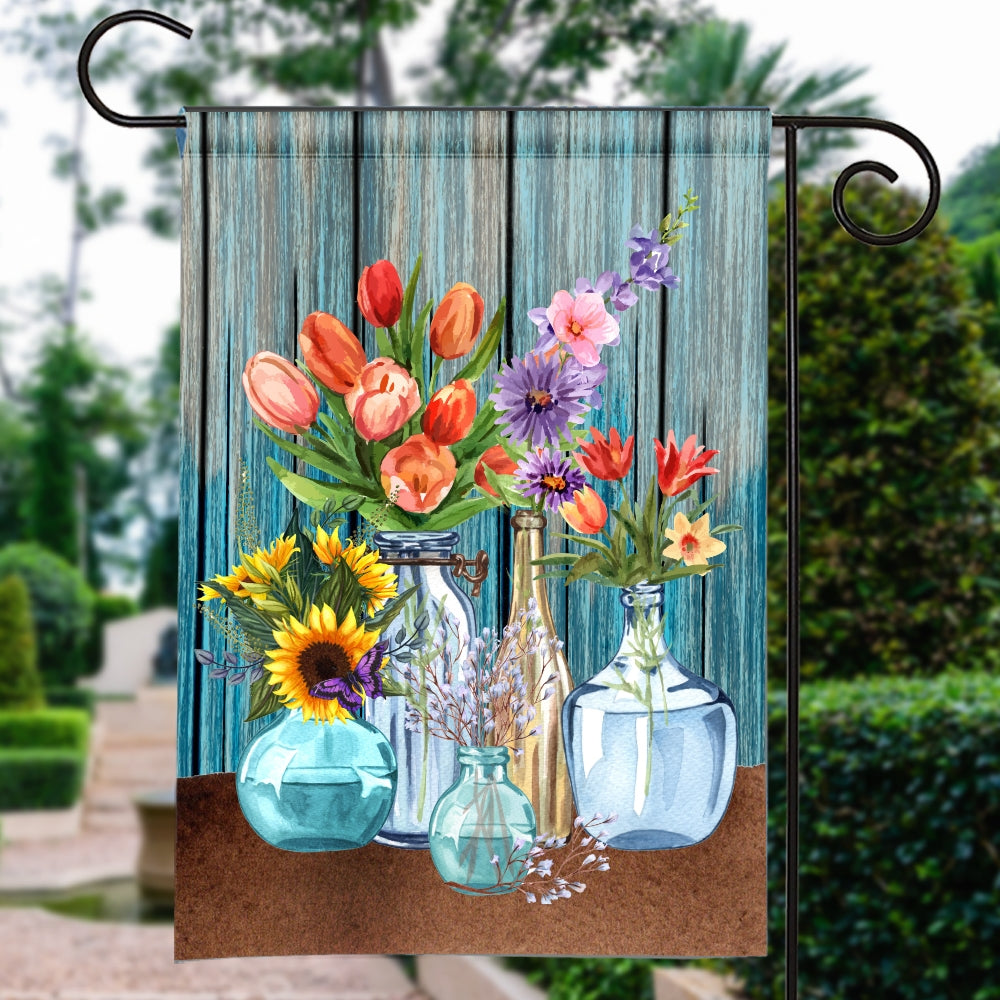 Farm Fresh Flowers Flag Spring Summer Home Wood Flag | Teecentury.com