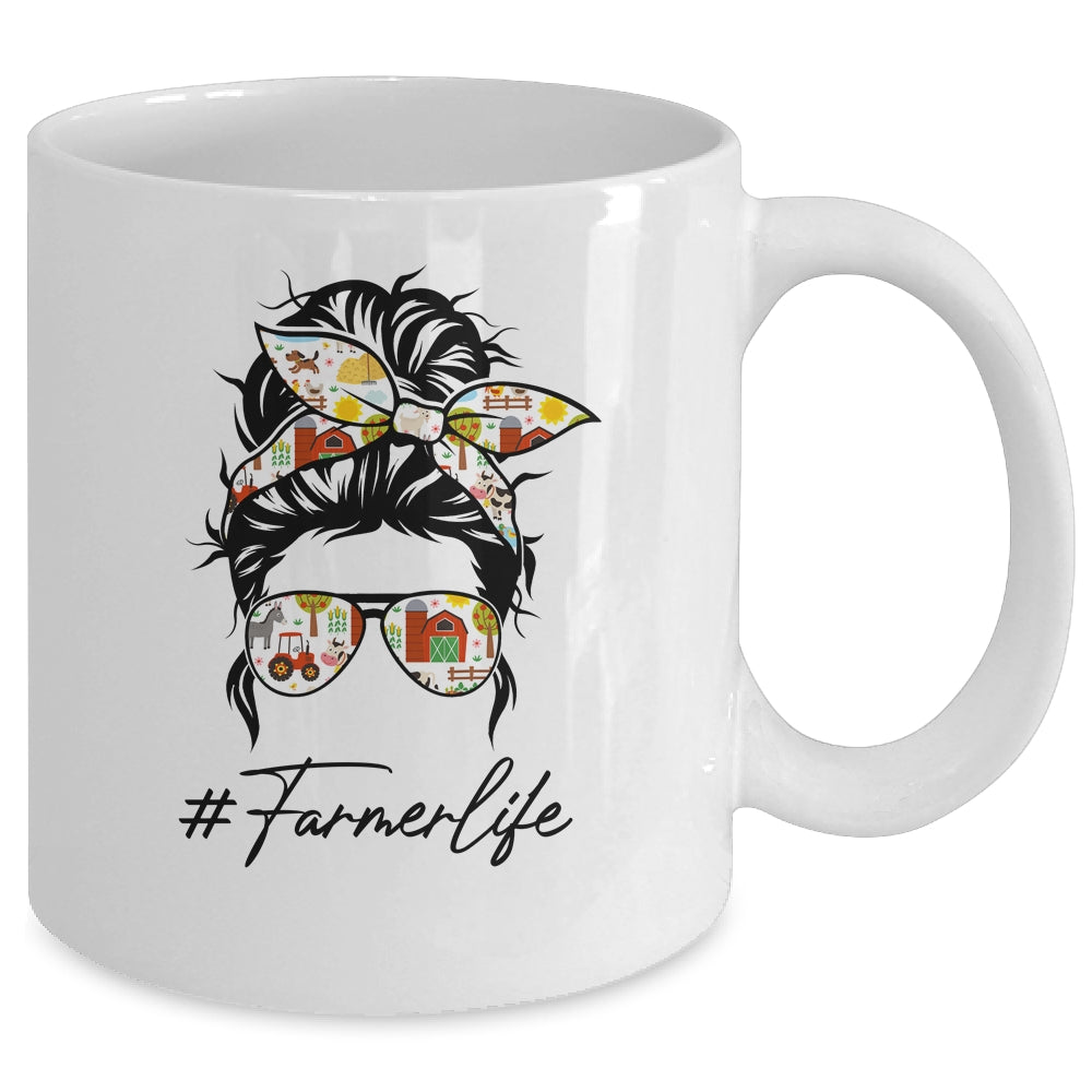 Farm Life Messy Hair Funny Farm Women Girl Mug Coffee Mug | Teecentury.com