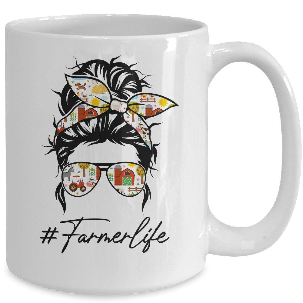 Farm Life Messy Hair Funny Farm Women Girl Mug Coffee Mug | Teecentury.com
