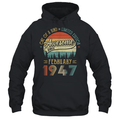 February 1947 Vintage 75 Years Old Retro 75th Birthday T-Shirt & Hoodie | Teecentury.com