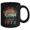 February 1972 Vintage 50 Years Old Retro 50th Birthday Mug Coffee Mug | Teecentury.com