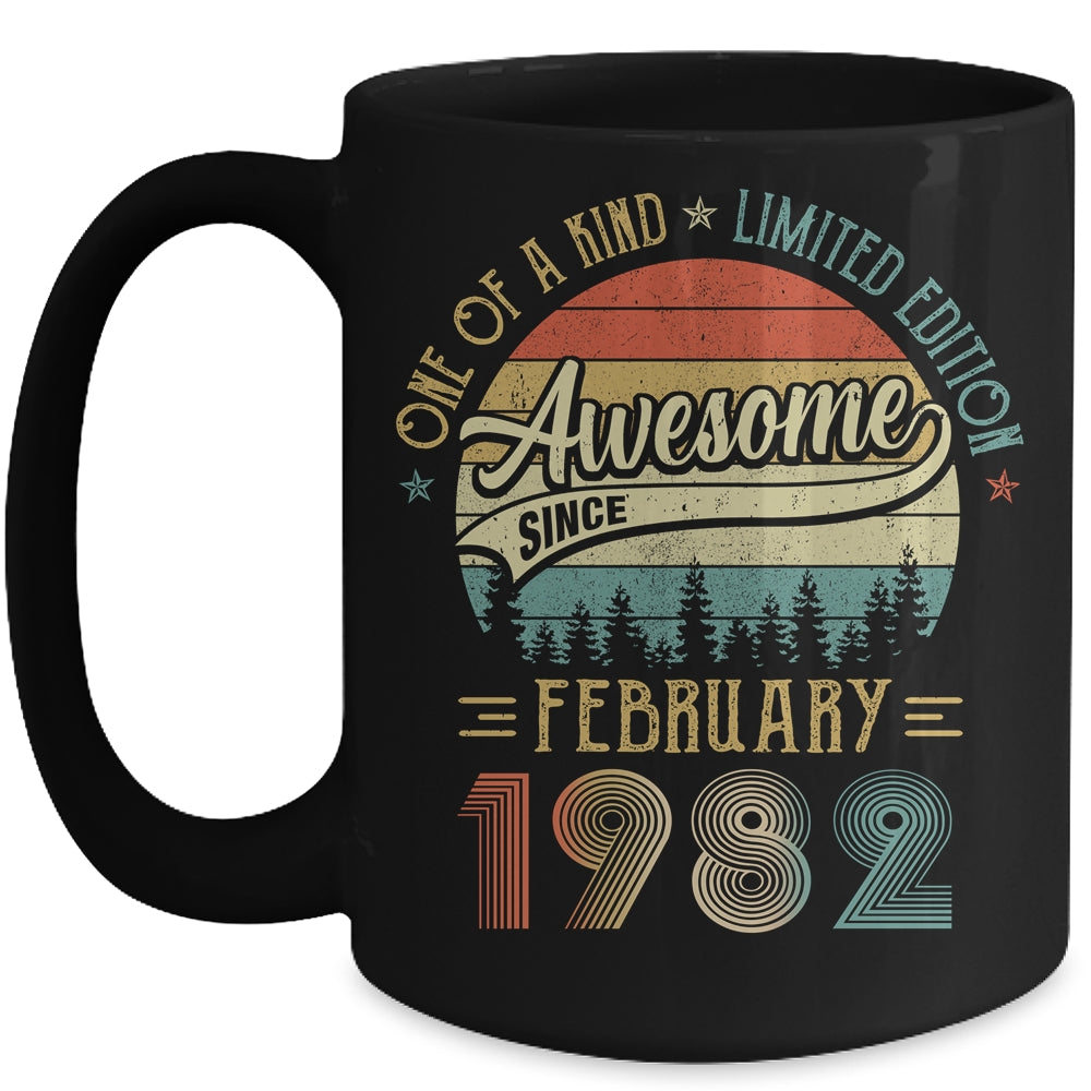 February 1982 Vintage 40 Years Old Retro 40th Birthday Mug Coffee Mug | Teecentury.com