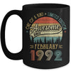 February 1992 Vintage 30 Years Old Retro 30th Birthday Mug Coffee Mug | Teecentury.com