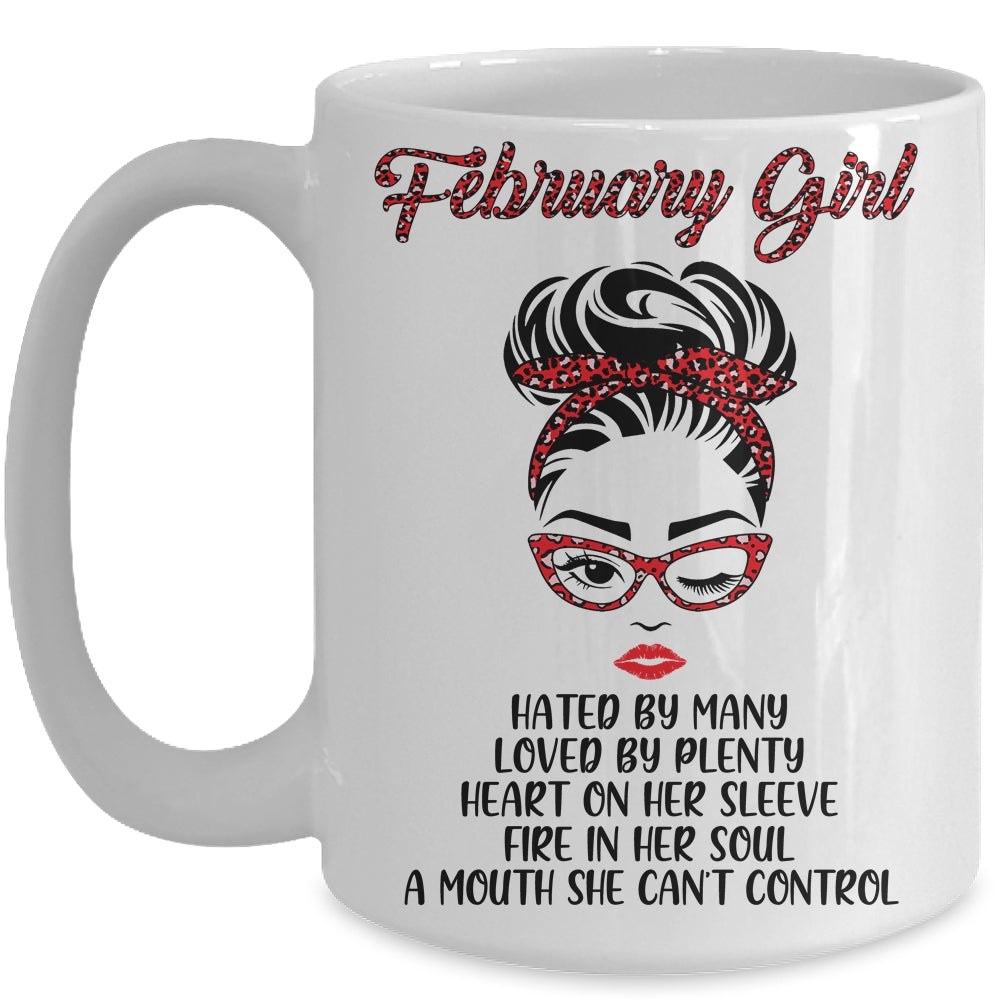 February Girl Hated By Many Loved By Plenty Leopard Women Mug Coffee Mug | Teecentury.com