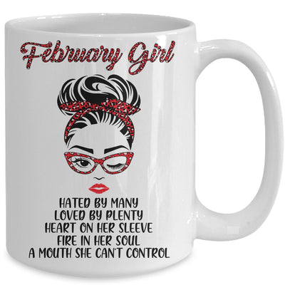February Girl Hated By Many Loved By Plenty Leopard Women Mug Coffee Mug | Teecentury.com