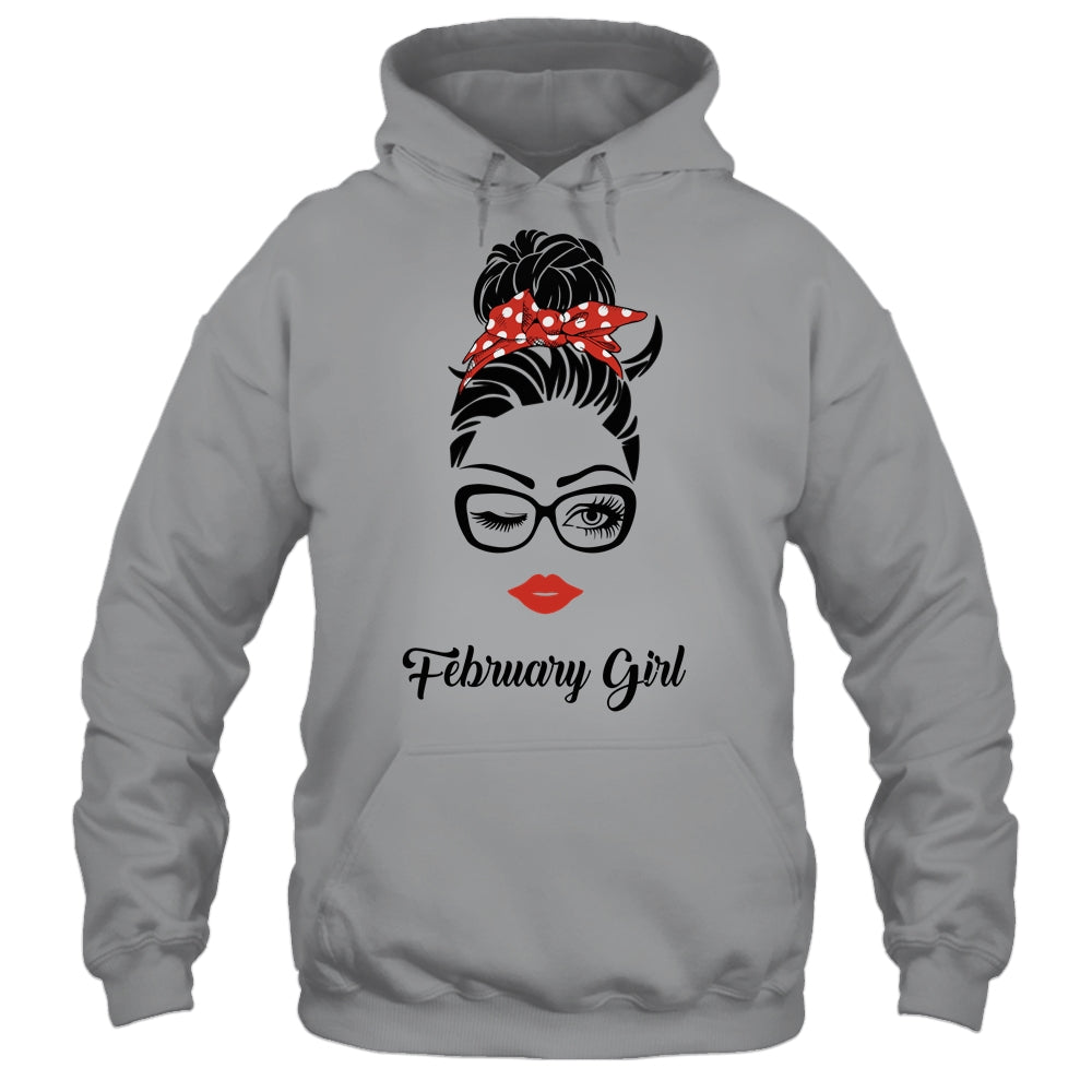 February Girl Woman Face Wink Eyes Lady Face Birthday Gift T-Shirt & Tank Top | Teecentury.com