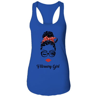 February Girl Woman Face Wink Eyes Lady Face Birthday Gift T-Shirt & Tank Top | Teecentury.com