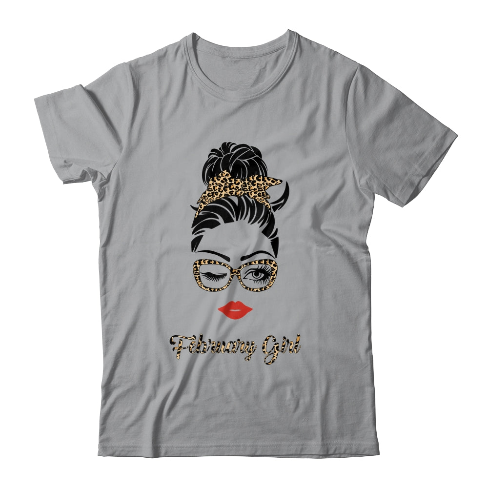 February Girl Woman Lips Eyes Lady Leopard Birthday Gift T-Shirt & Tank Top | Teecentury.com
