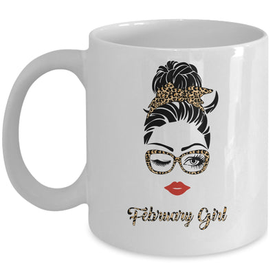 February Girl Woman Lips Eyes Lady Leopard Birthday Gift Mug Coffee Mug | Teecentury.com