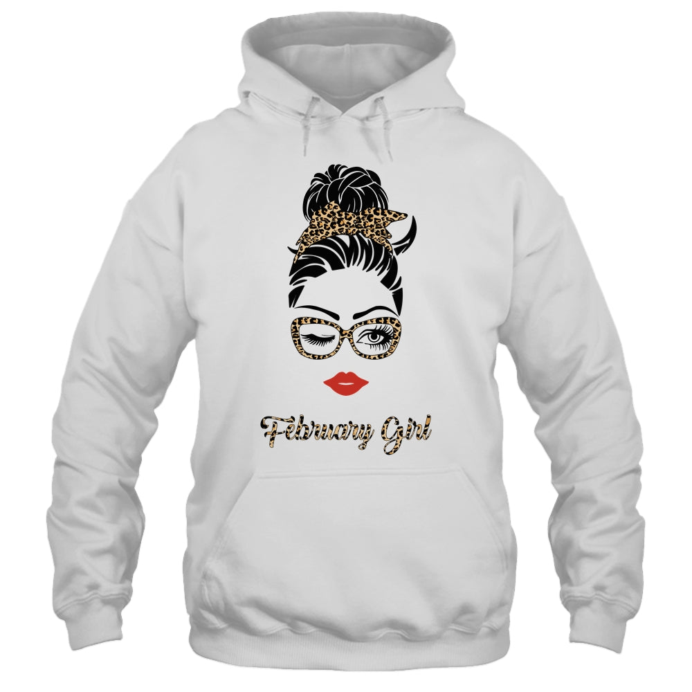 February Girl Woman Lips Eyes Lady Leopard Birthday Gift T-Shirt & Tank Top | Teecentury.com