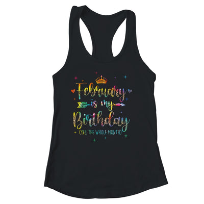 February Is My Birthday Yes The Whole Month Tie Dye Leopard Shirt & Tank Top | teecentury
