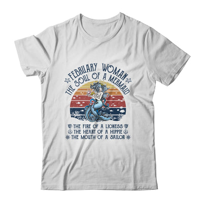 February Woman The Soul Of A Mermaid Vintage Birthday Gift T-Shirt & Tank Top | Teecentury.com