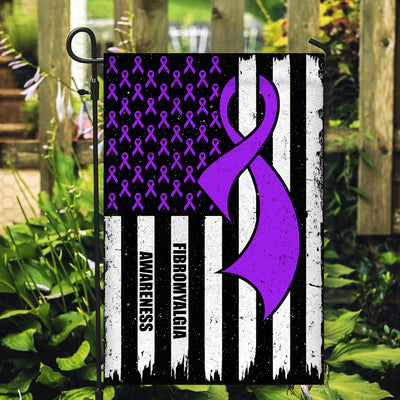 Fibromyalgia Awareness America Flag Purple Ribbon Flag | Teecentury.com