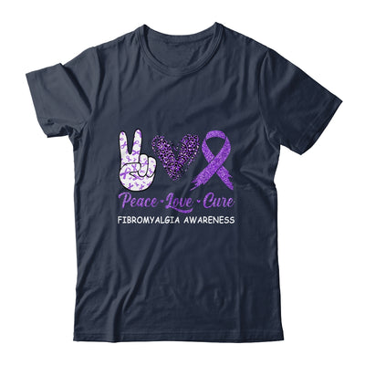 Fibromyalgia Awareness Peace Love Cure Leopard T-Shirt & Hoodie | Teecentury.com