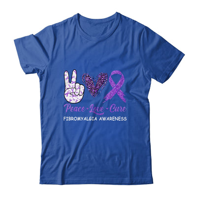 Fibromyalgia Awareness Peace Love Cure Leopard T-Shirt & Hoodie | Teecentury.com