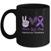 Fibromyalgia Awareness Peace Love Cure Leopard Mug Coffee Mug | Teecentury.com