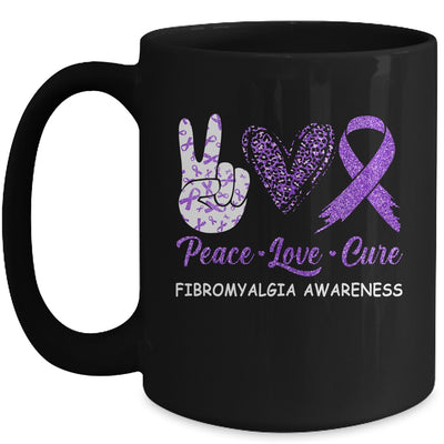 Fibromyalgia Awareness Peace Love Cure Leopard Mug Coffee Mug | Teecentury.com