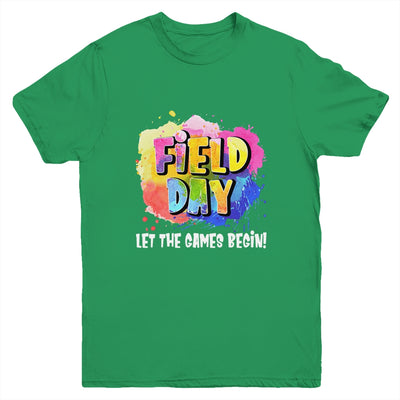 Field Day School Rainbow Color Splash Let The Games Begin Youth Shirt | teecentury