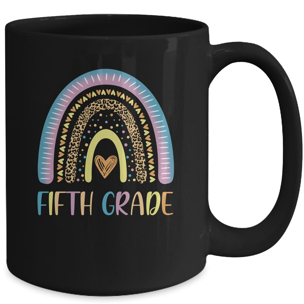 Fifth Grade Rainbow Leopard Girls Teacher Team 5th Grade Mug Coffee Mug | Teecentury.com