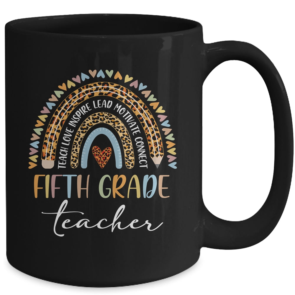 Fifth Grade Teacher Leopard Rainbow Teacher Team 5th Grade Mug Coffee Mug | Teecentury.com