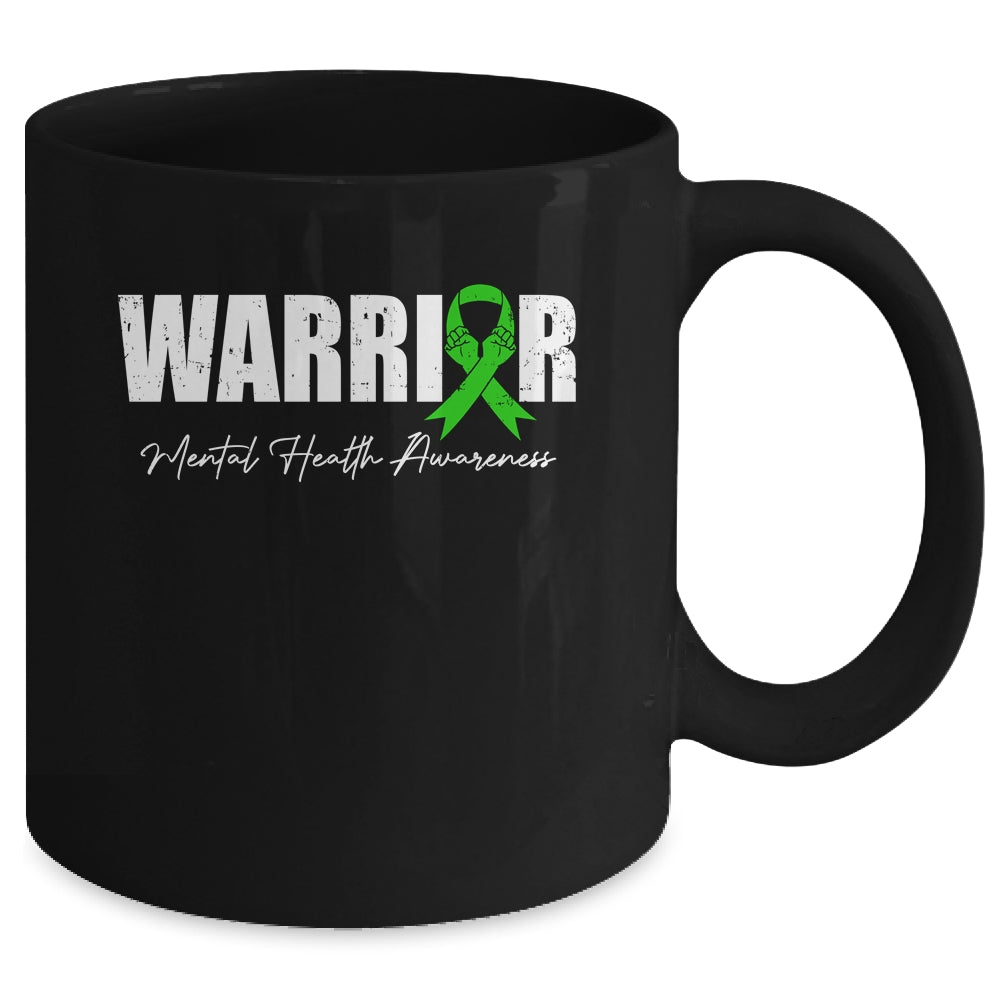 Fight the Stigma Mental Health Awareness Green Warrior Mug | teecentury