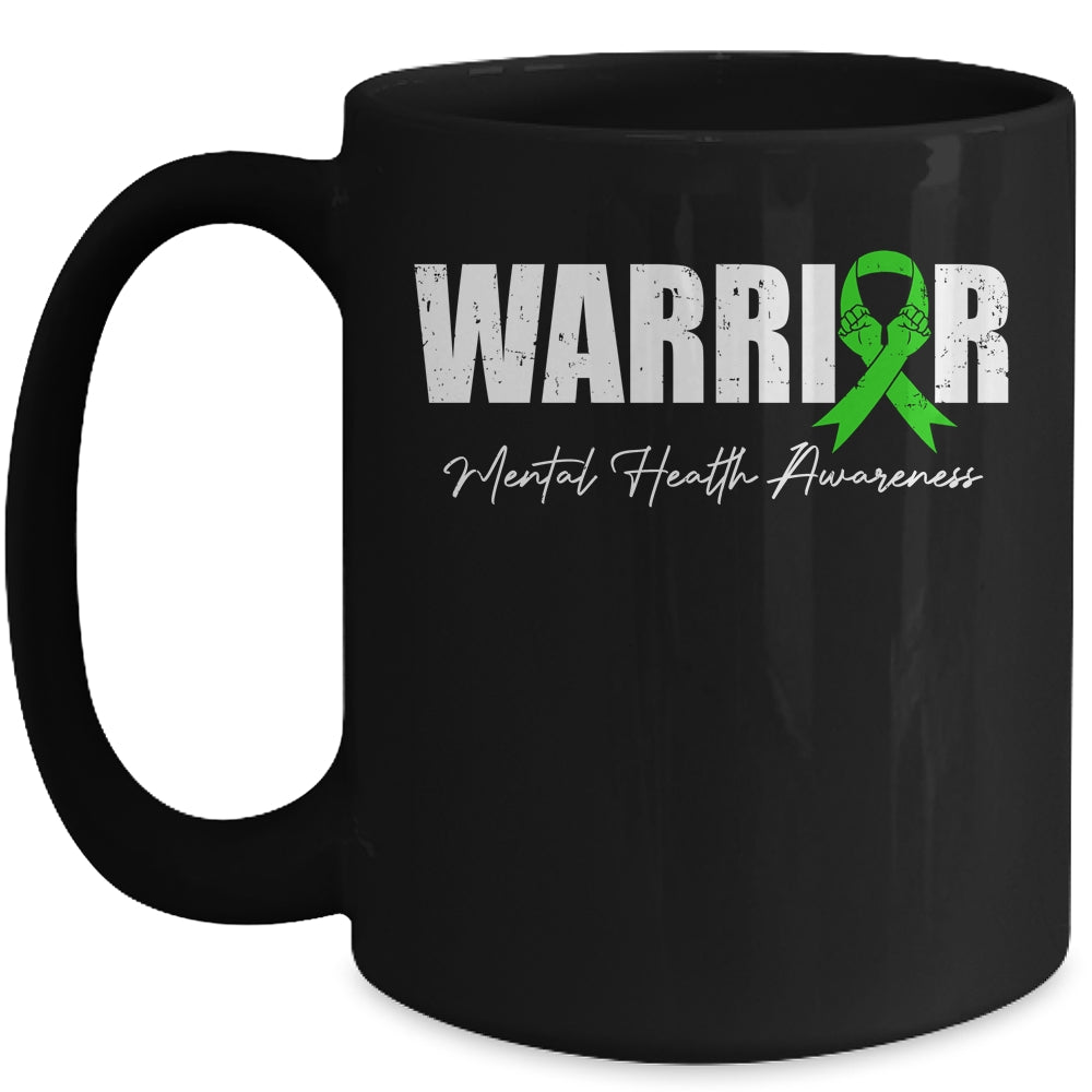 Fight the Stigma Mental Health Awareness Green Warrior Mug | teecentury